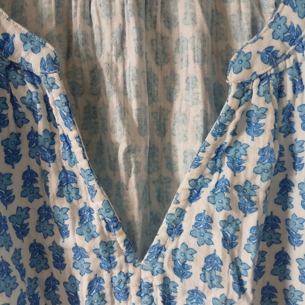 Vineyard Vines Women's Size XS Seastitch Block Print Dress Ruffle Hem 3/4 Sleeve - Picture 7 of 16
